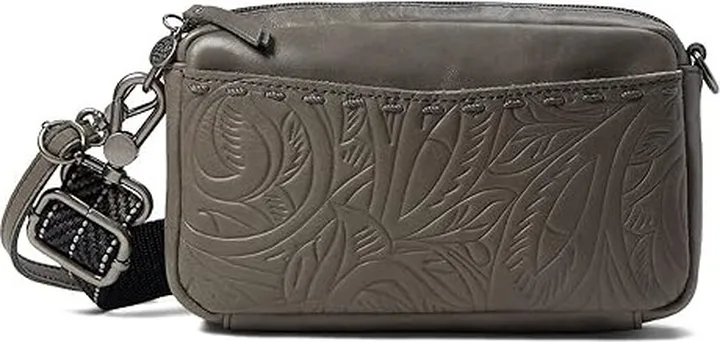The Sak Cora Smartphone Crossbody (Slate Leaf Embossed) Handbags