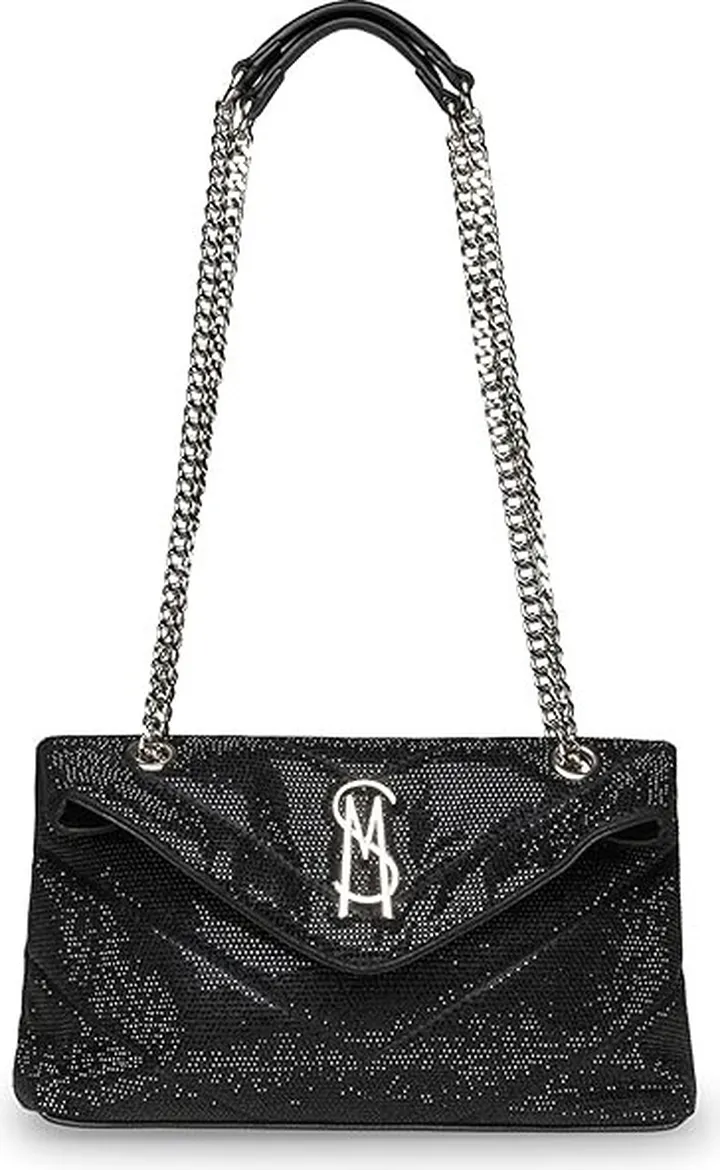 Steve Madden Belzerc Rhinestone Shoulder Bag (Black) Handbags