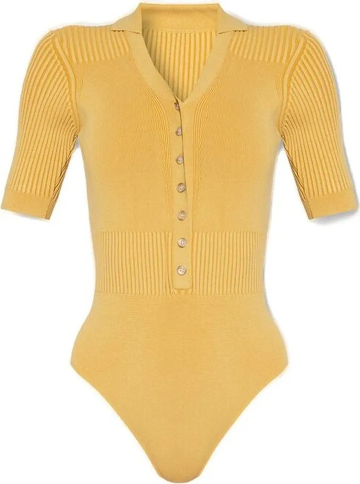 Jacquemus V-Neck Buttoned Knitted Bodysuit