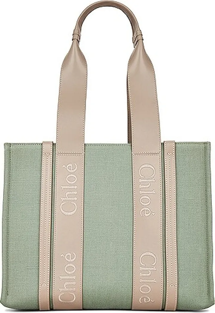Chloe Woody Tote Bag in Sage