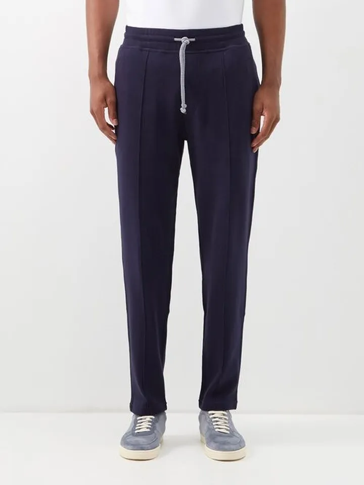Raised-seam Cotton-blend Track Pants