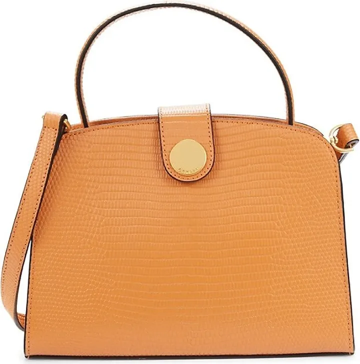 Iguana Embossed Leather Top Handle Bag