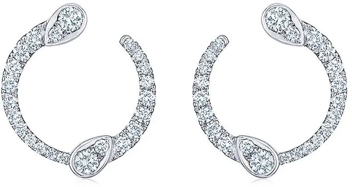 18kt white gold Eclipse diamomnd hoop earrings