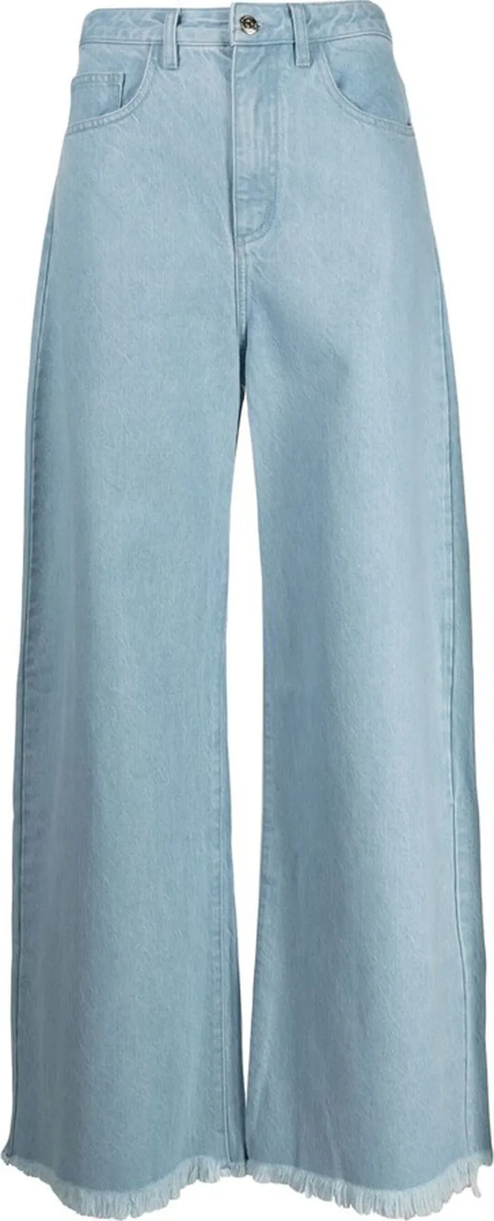 Frayed Wide-Leg Jeans
