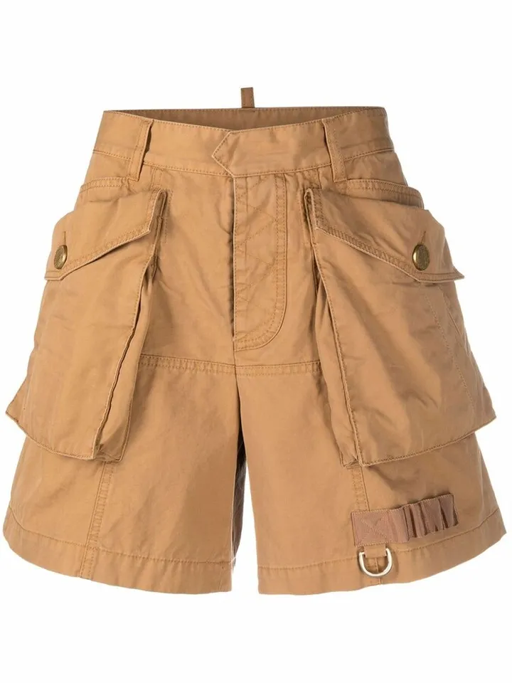 High-Waisted Cotton Shorts