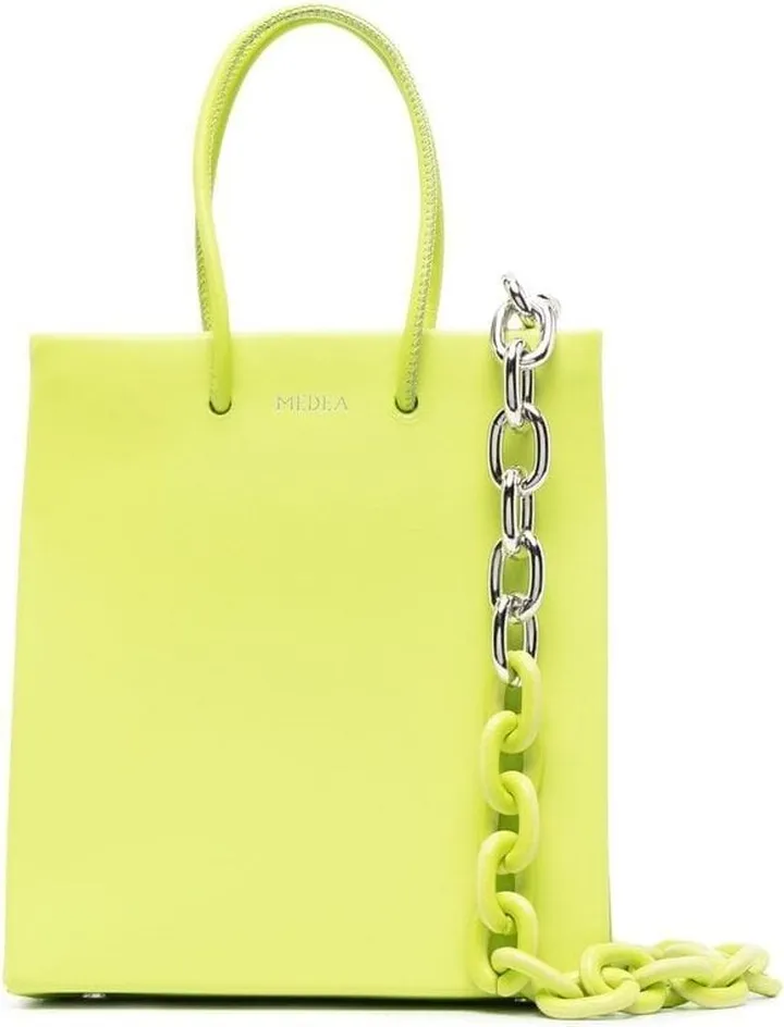 Chain-Link Handle Tote Bag
