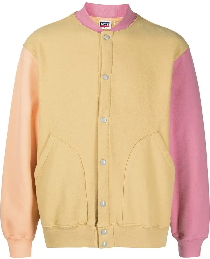 Fleece Colour-Block Bomber Jacket