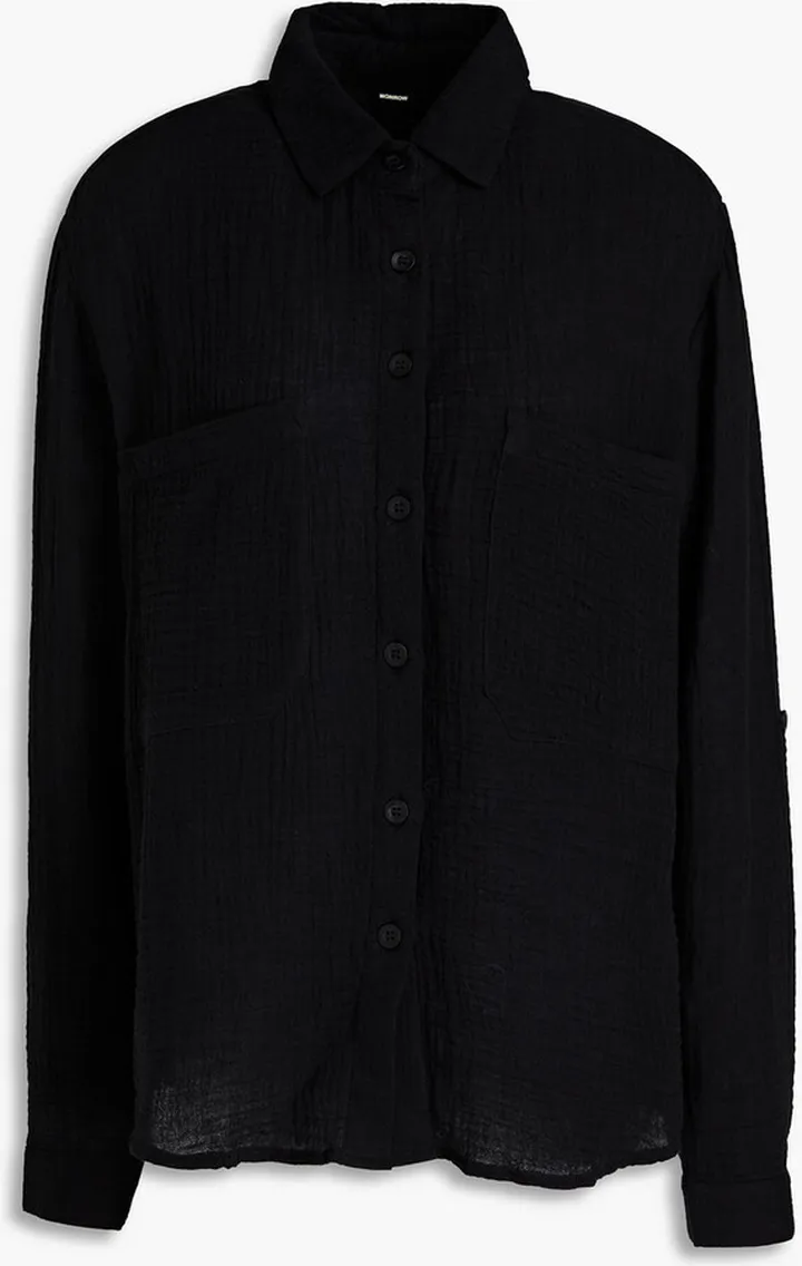 Crinkled cotton-gauze shirt