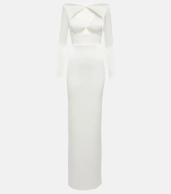 Cohan satin-crepe cutout gown
