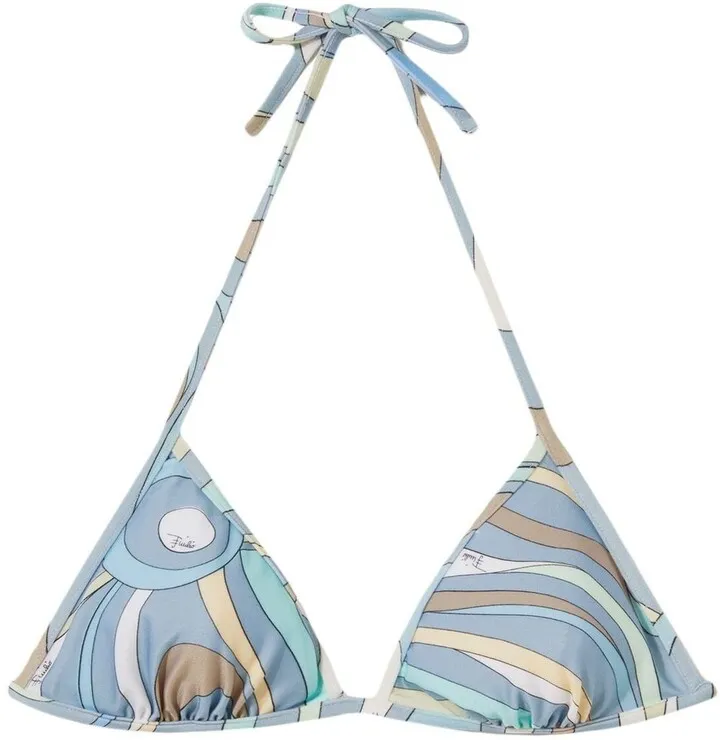 Graphic-Print Bikini Top