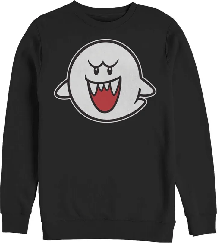 Men's Nintendo Mario Boo Ghost Sweatshirt - Black - 2X Large