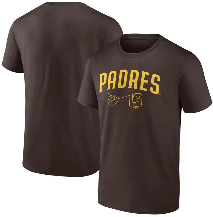 Men's Fanatics Branded Manny Machado Brown San Diego Padres Player Name and Number T-shirt