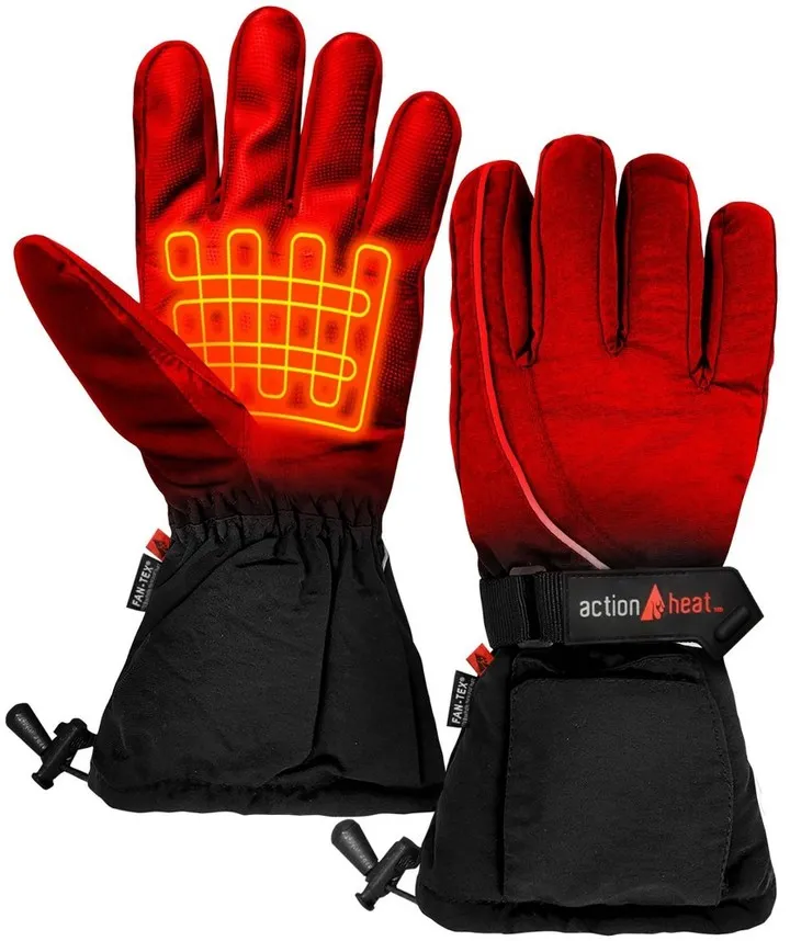 ActionHeat AA Battery Heated Women's Snow Gloves - Black