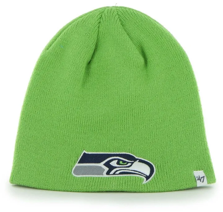 Men's Neon Green Seattle Seahawks Secondary Logo Knit Beanie