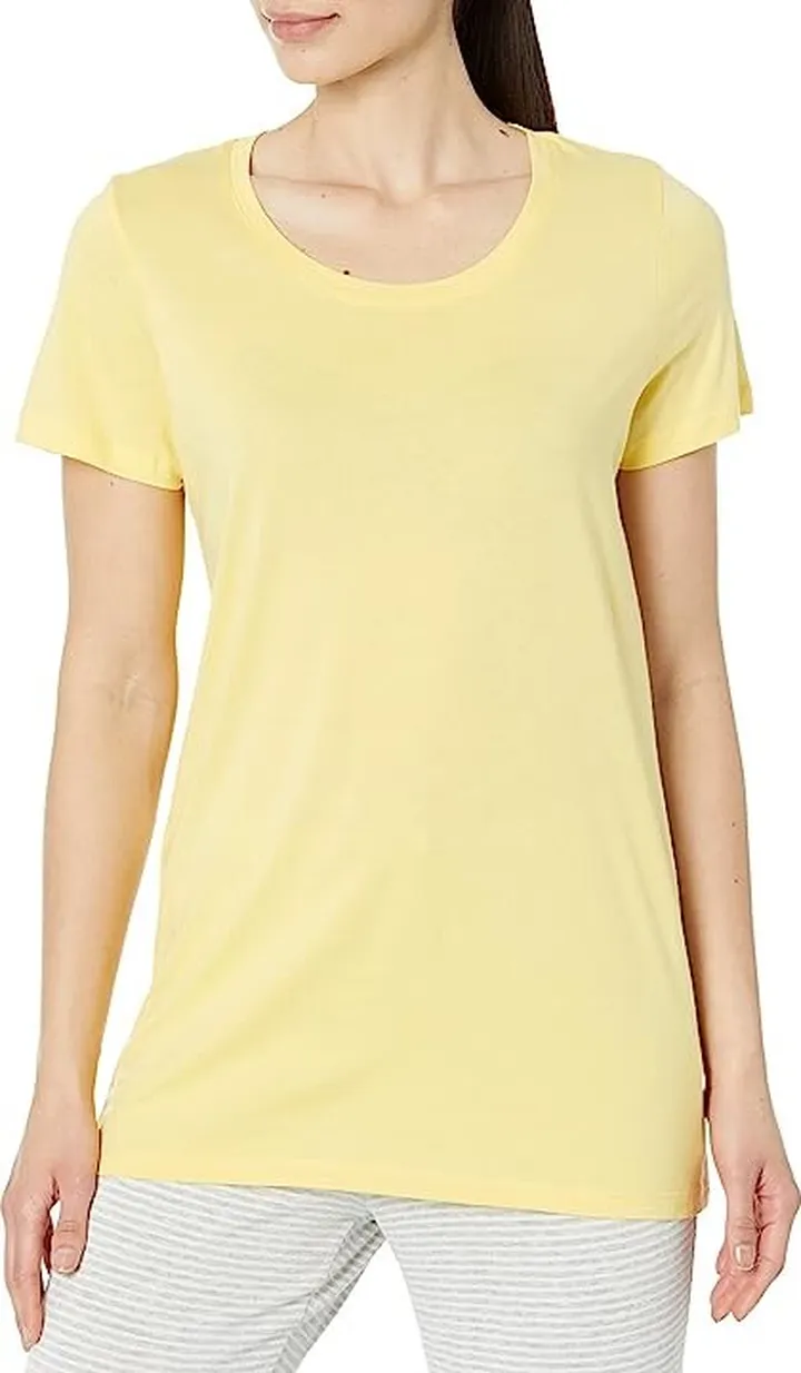HUE Short Sleeve Scoop Neck Sleep Tee (Lemon Drop) Women's Pajama