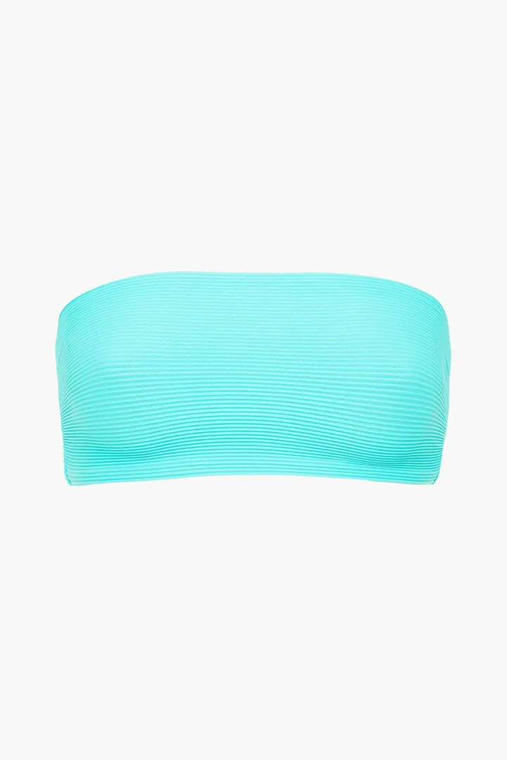 Ribbed bandeau bikini top