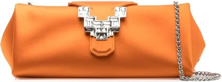 Orange Anthea Silk Shoulder Bag