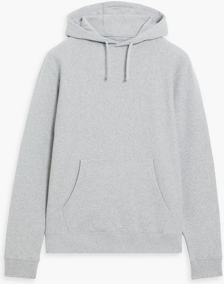Mélange cotton-fleece hoodie