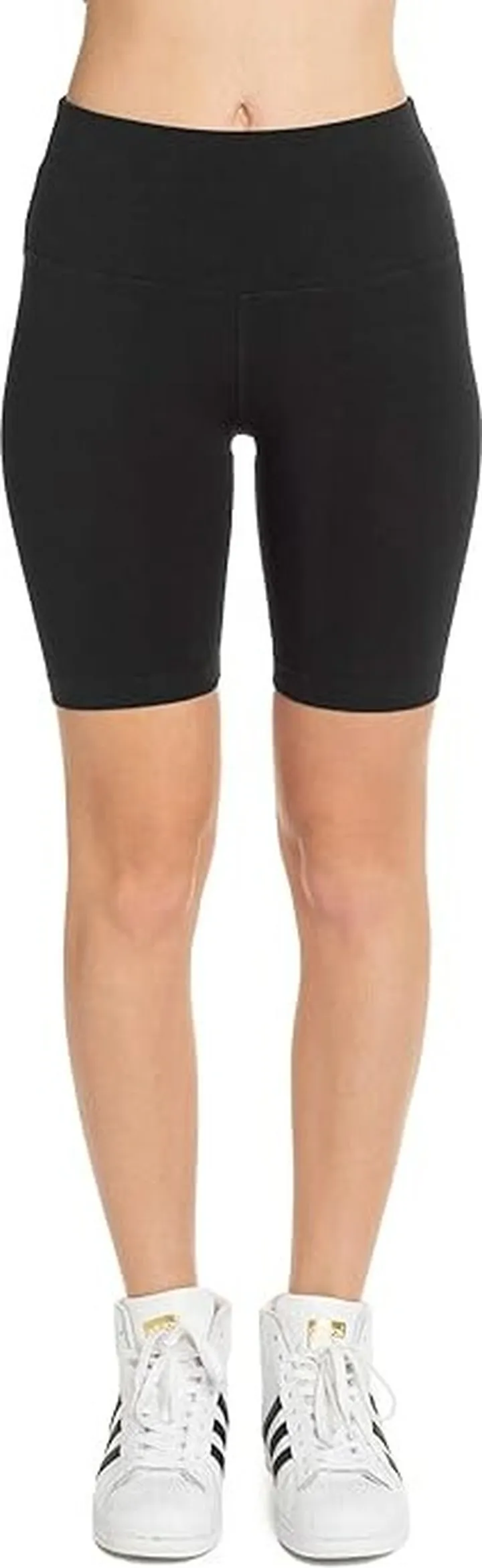 Hard Tail Flat Waist Cotton Spandex Bike Shorts (Black) Women's Shorts