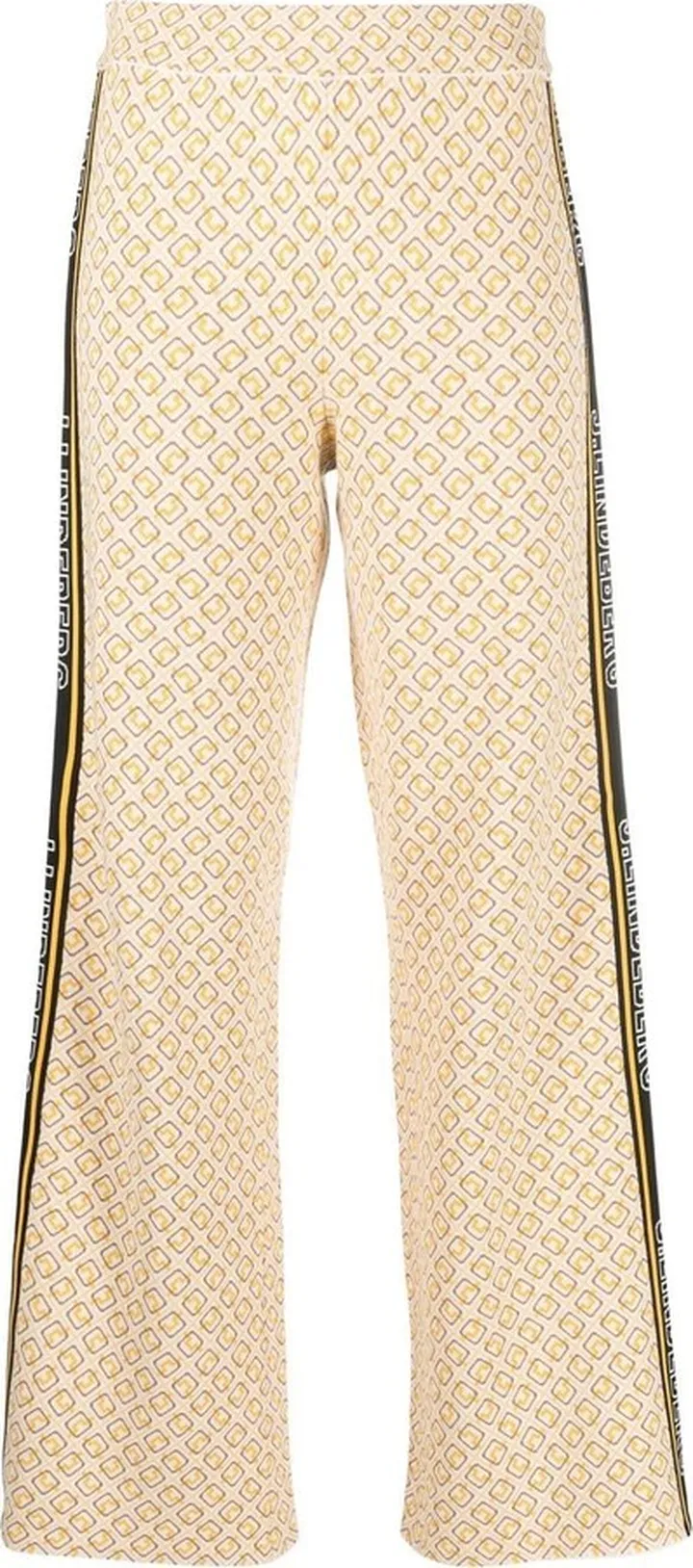 Monogram-Print Logo-Tape Trousers