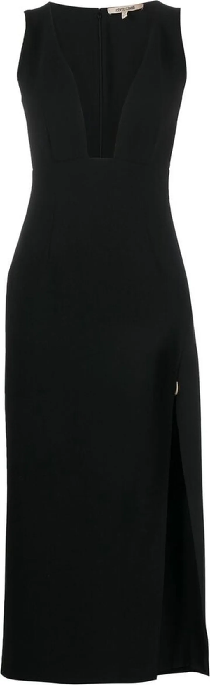 V-neck side-slit dress