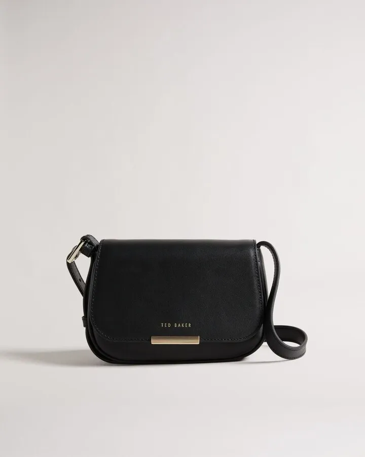 Curved Baguette Cross Body in Black