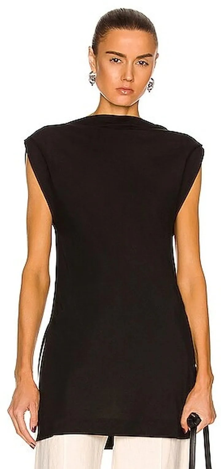 St. Agni Canoe Tunic Top in Black