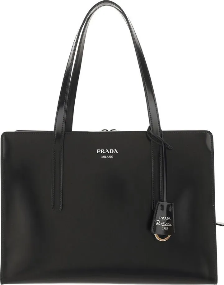 Prada Logo Printed Zipped Tote Bag