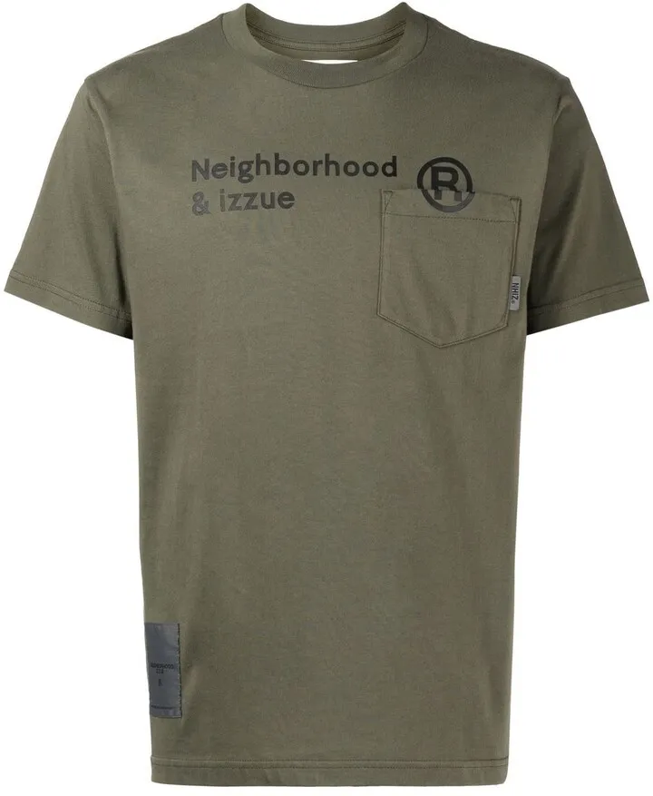 logo-print pocketed T-shirt