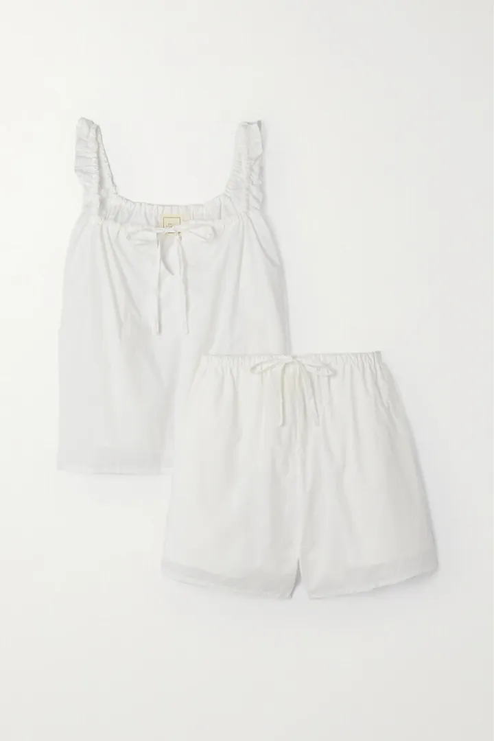 Deiji Studios - + Net Sustain The Paper Organic Cotton-poplin Top And Shorts Set - Off-white