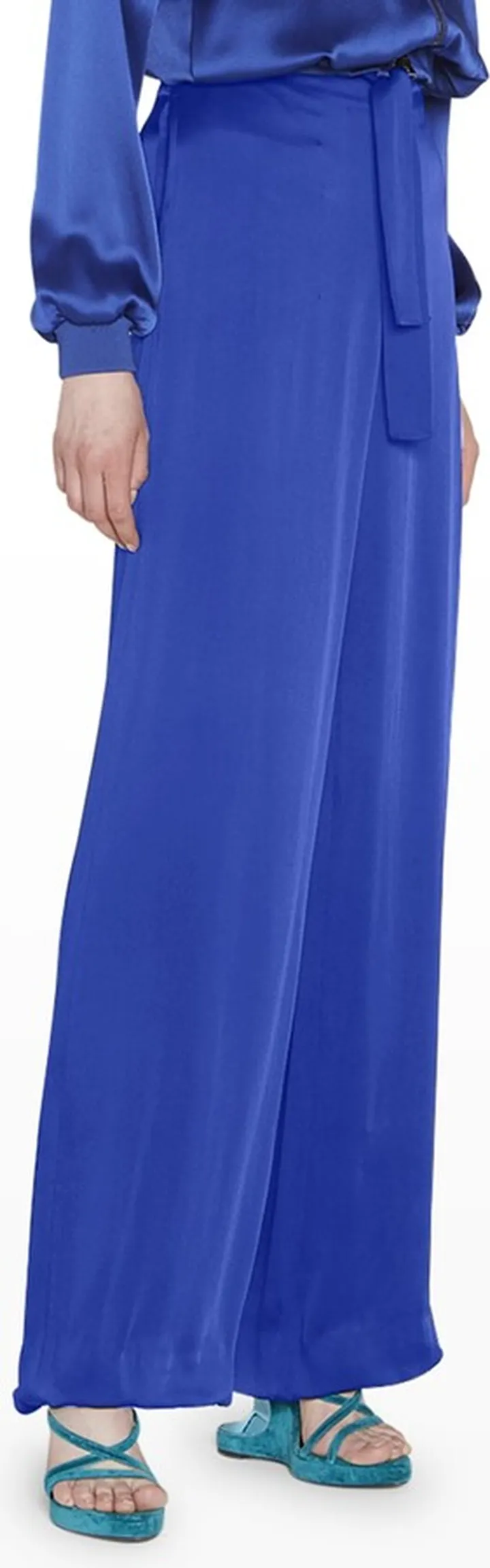 Satin Wide-Leg Pants