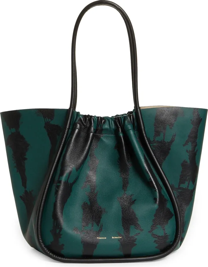 Extra Large Tie Dye Ruched Leather Tote