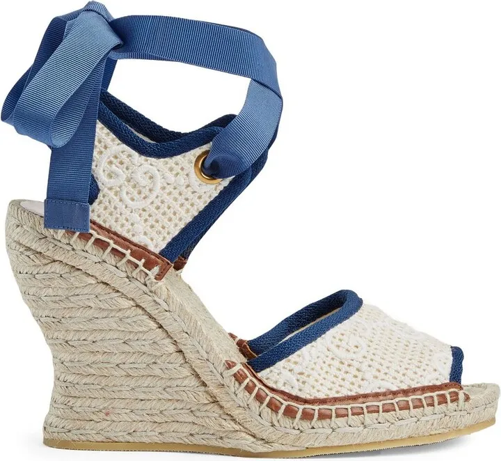 GG lace-up espadrille sandals