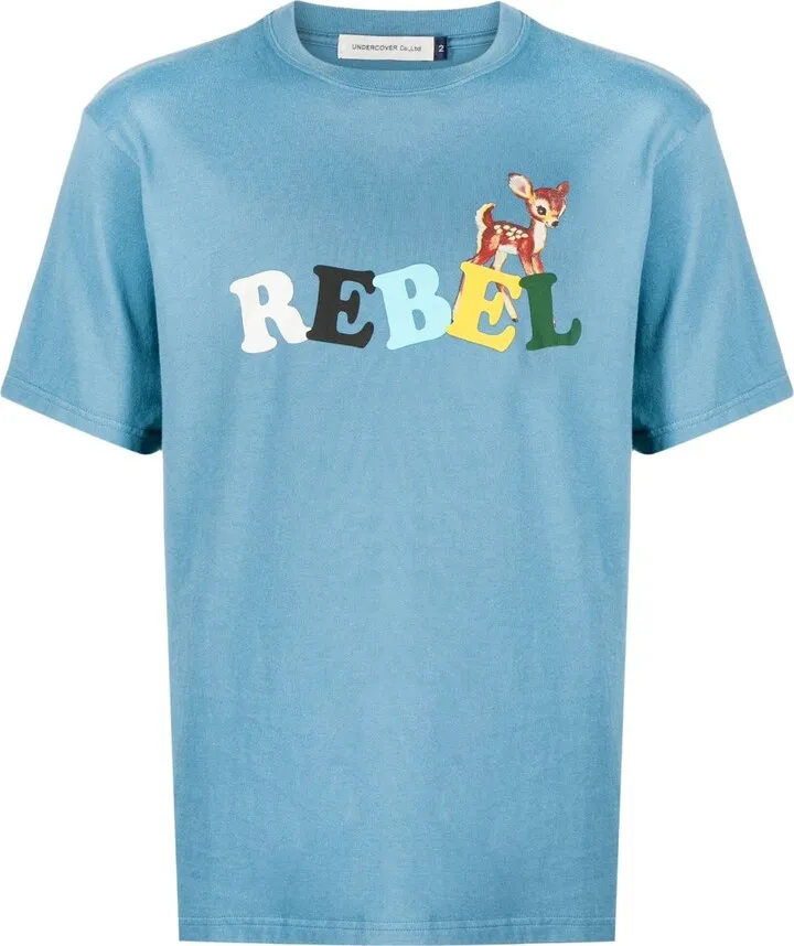 cartoon-print cotton T-shirt