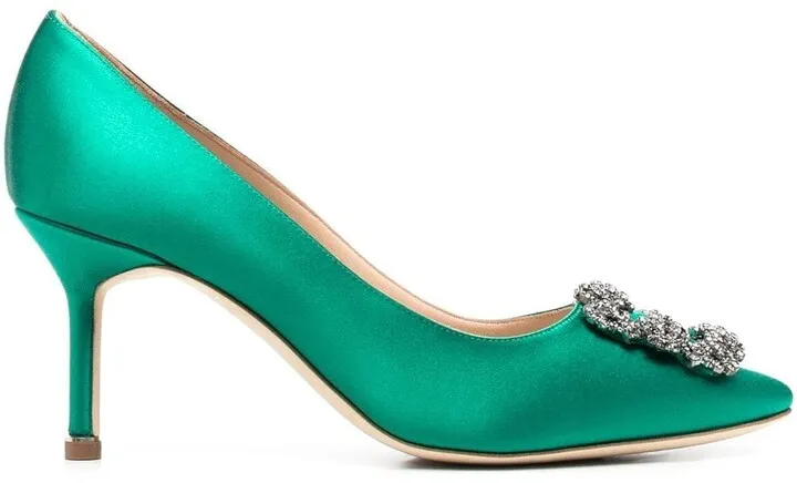Hangisi 70mm jewel-buckle pumps