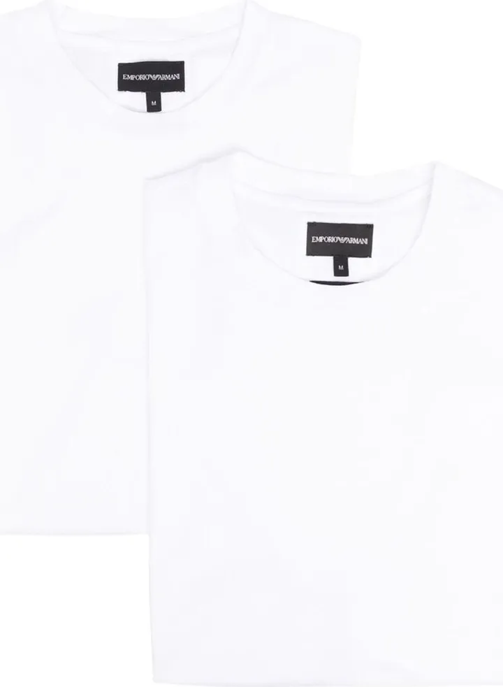 two-pack embossed-logo T-shirt