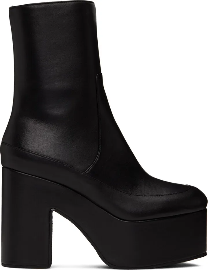 Dries Van Noten Black Zip Platform Boots
