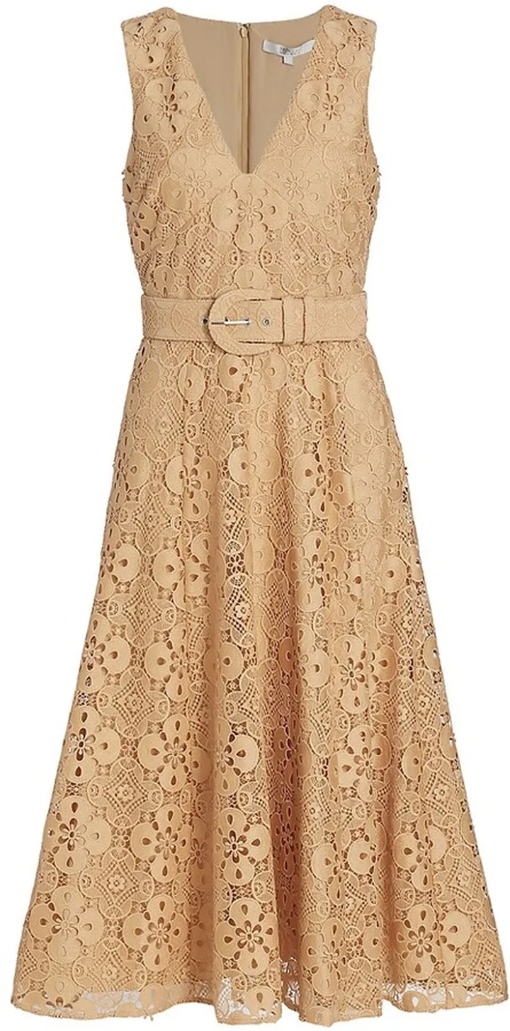 Lace Fit-&-Flare Midi-Dress