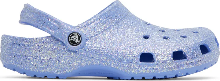 Crocs Purple Classic Glitter Clogs