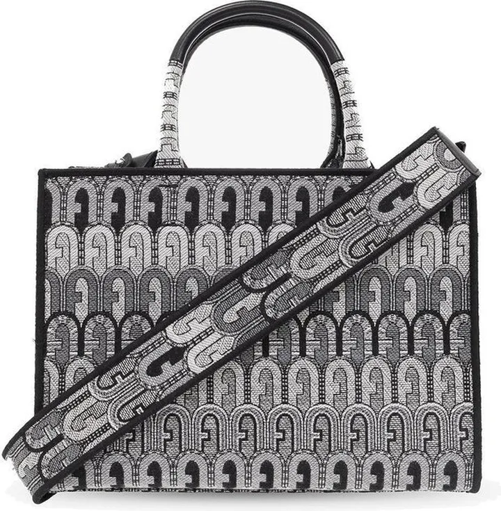 Furla Toni Antracite Jacquard Tote Bag