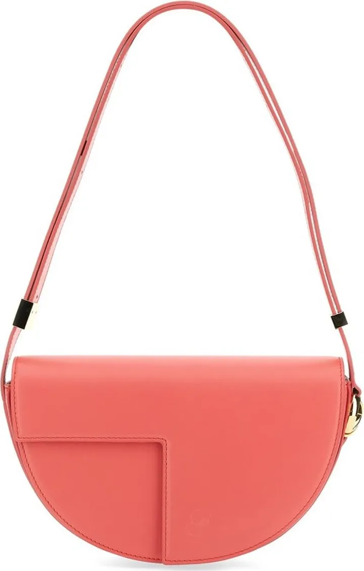 Patou Logo Print Fold-Over Top Shoulder Bag