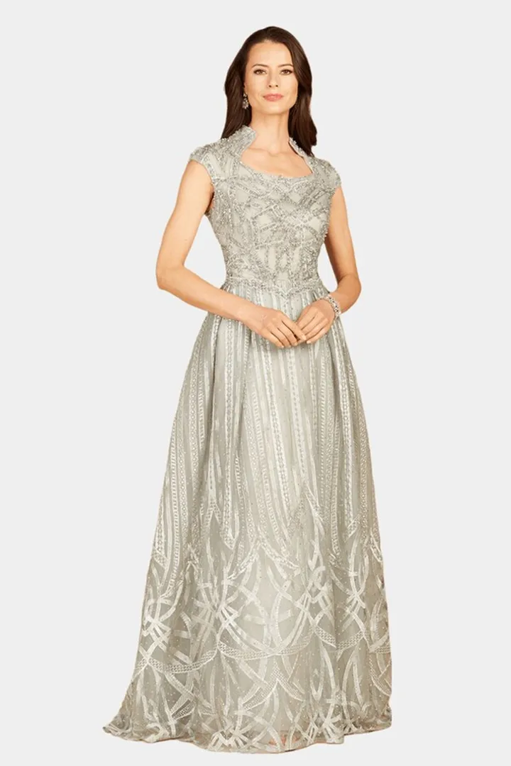 High Collar Aline Gown