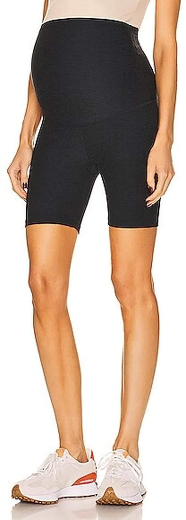 Beyond Yoga Spacedye Cruiser Maternity Biker Short in Black