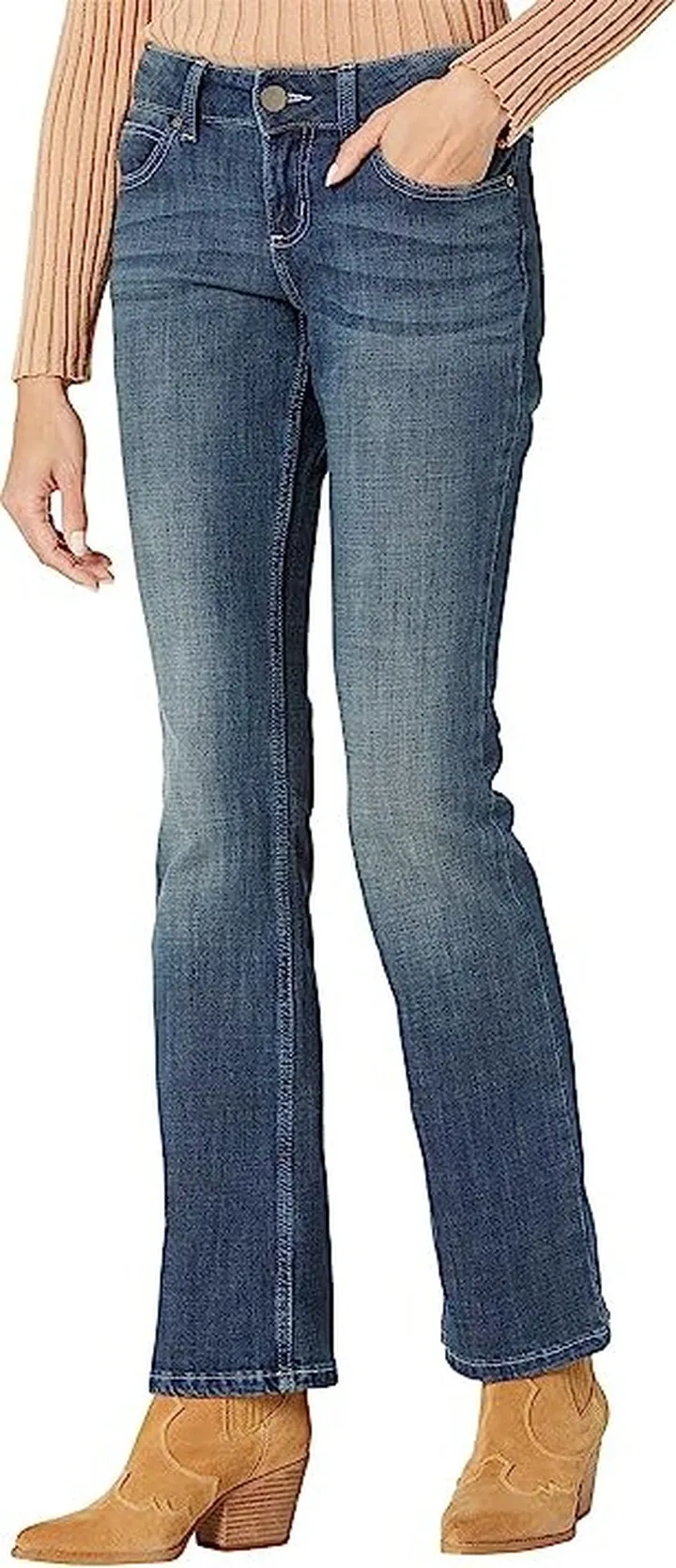 Wrangler Retro Mae Mid-Rise Bootcut Jeans (Dark Blue) Women's Jeans