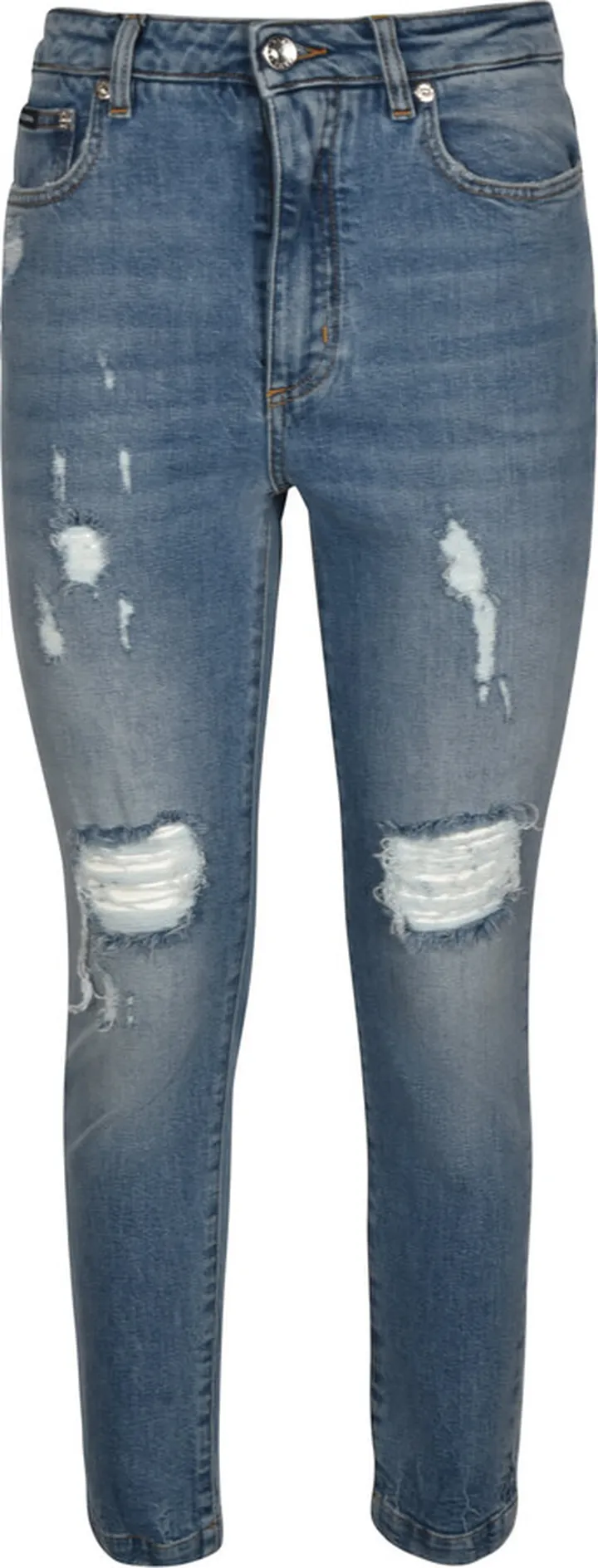 Distressed Effect 5 Pockets Jeans