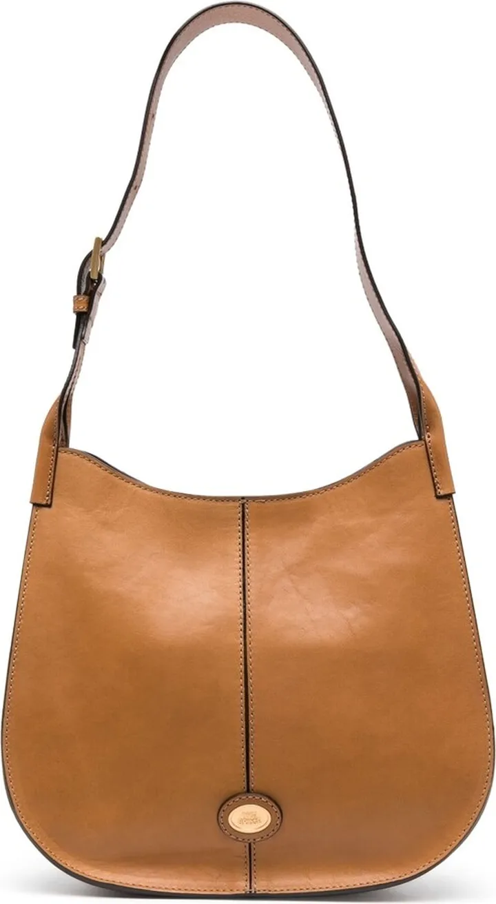 Logo-Plaque Saddle Shoulder Bag
