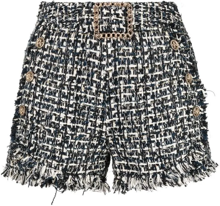 Rough-Cut Tweed Shorts