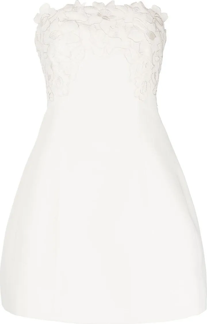 Alana floral-appliqué mini dress