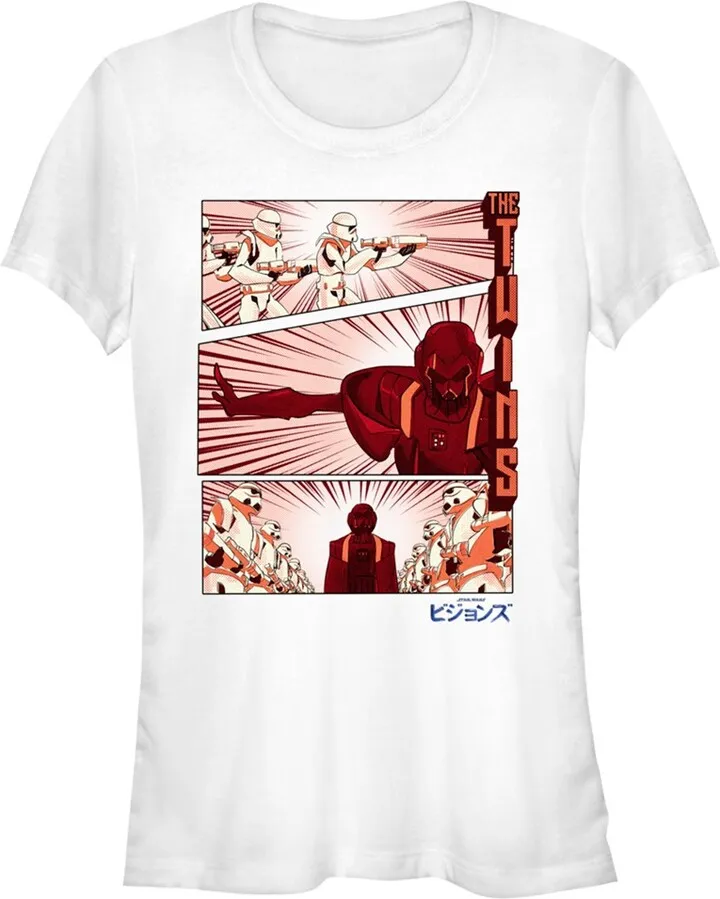 Junior's Star Wars: Visions The Twins Panels T-Shirt - White - Medium