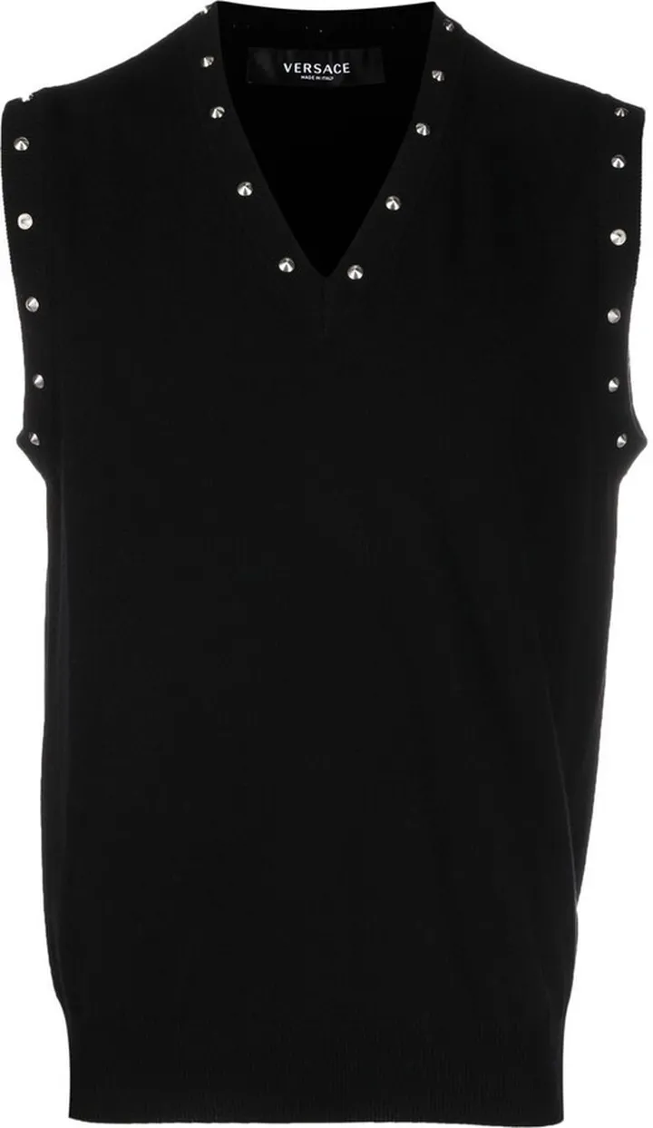 VERSACE- Wool Blend Studded Vest